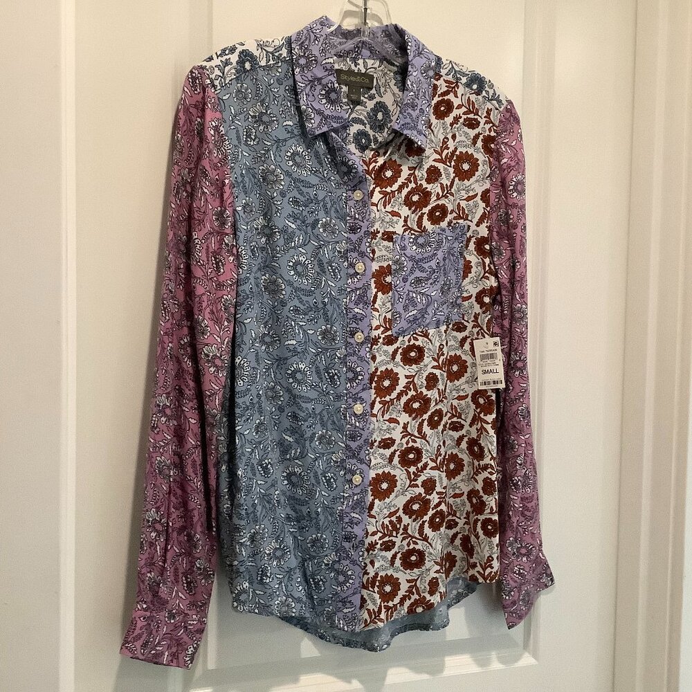 NWT Style & Co. Blouse, mixed pattern and colors, size small